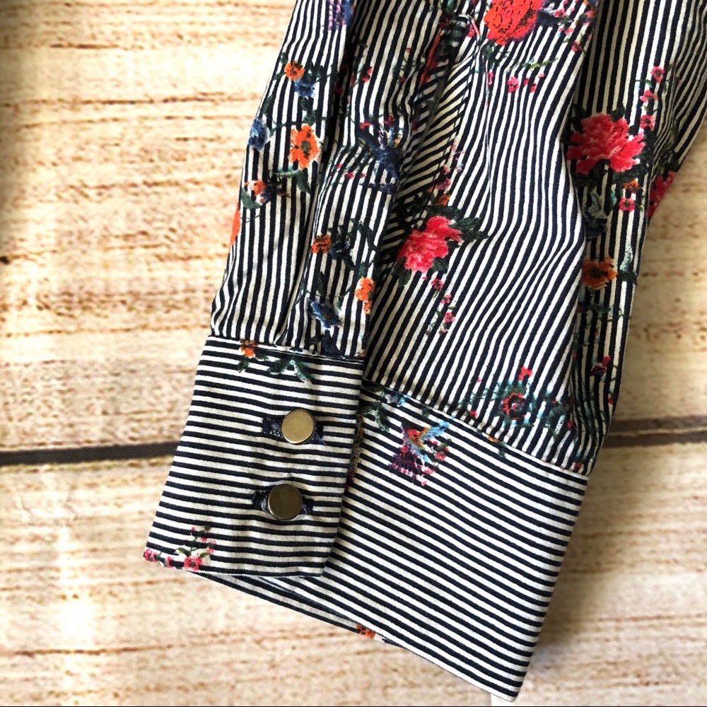 Zara Basic Floral Button Down Shirts With Studs - image 4